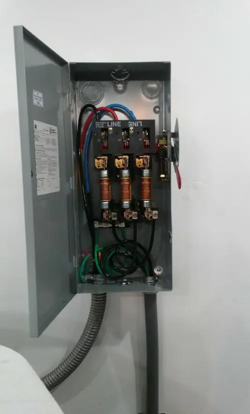 Three-phase disconnect switch installed for Electrical Wiring & Rewiring in Old Tappan